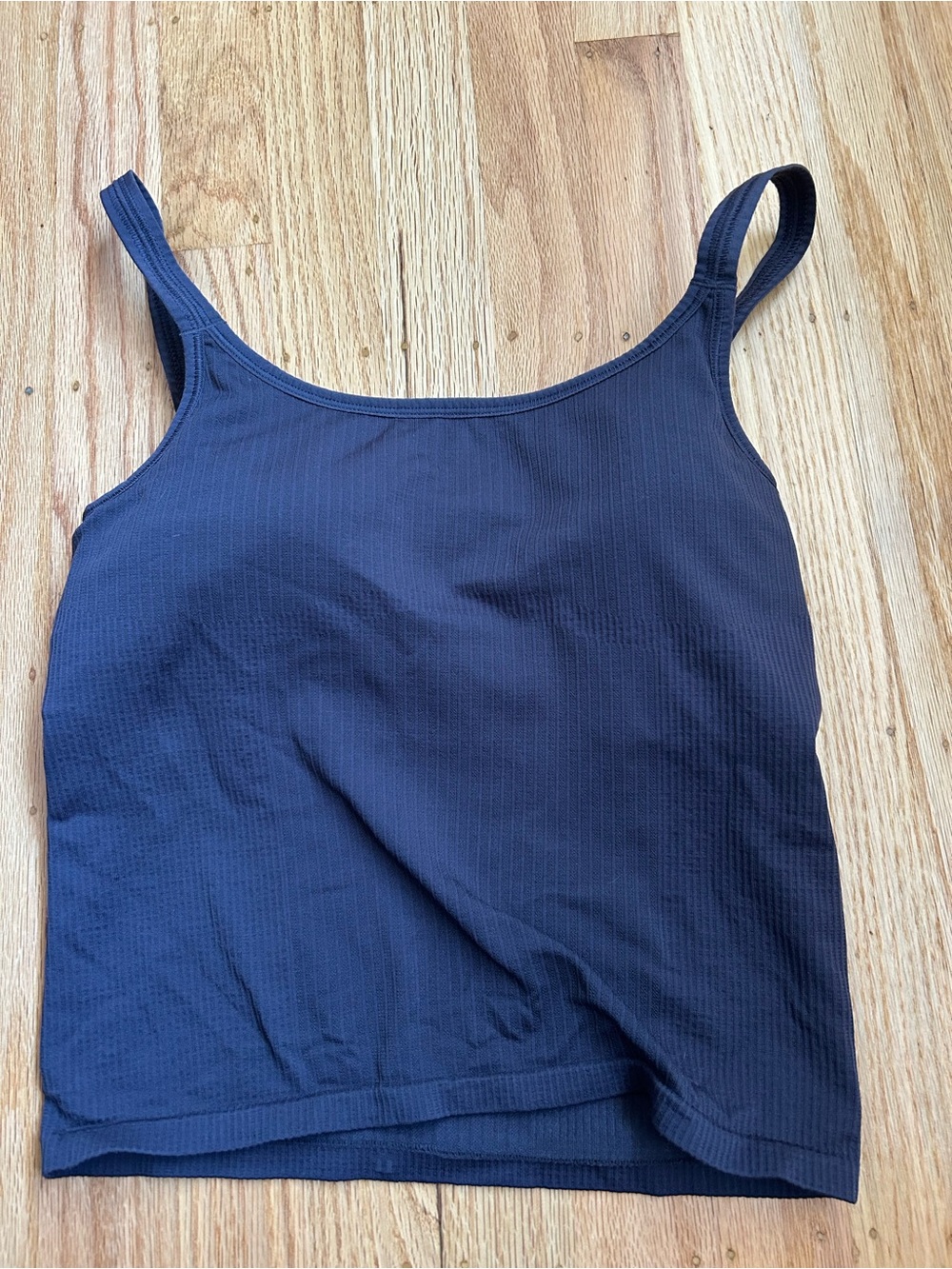 lululemon athletica Black Ribbed Camisole Sports Bra Tank ebb purple